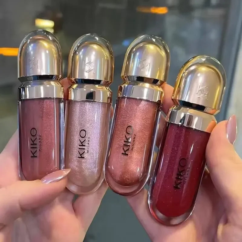3D Hydra Lipgloss 2025 Transparent Lip Gloss Mirror Lipstick Moisturizing Glossy Full Lips Milk Tea Bean Paste Purple Colors