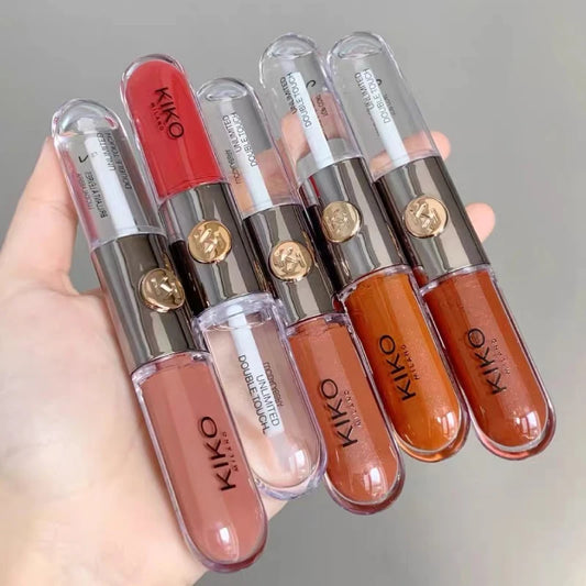 New Double Headed Lipstick Transparent Mirror Lip Gloss Non-Fading Lip sticks Milk Tea Bean Paste Sexy Plump Lip Glaze Makeup