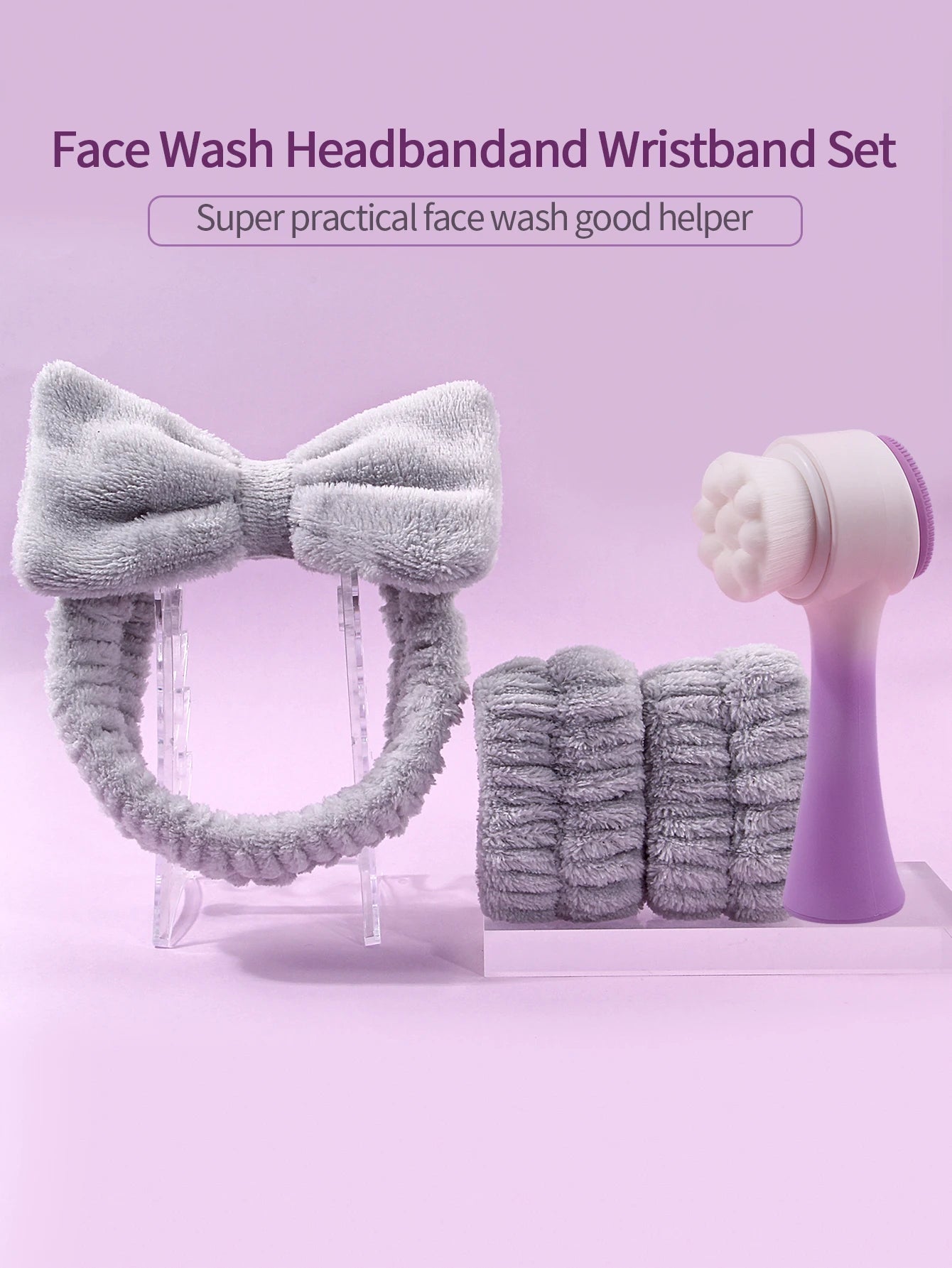 4PCS 3D Sides Silicone Double Sided Facial Cleanser Brush Blackhead Removal Product Pore Cleaner Exfoliator Face Scrub Brush set