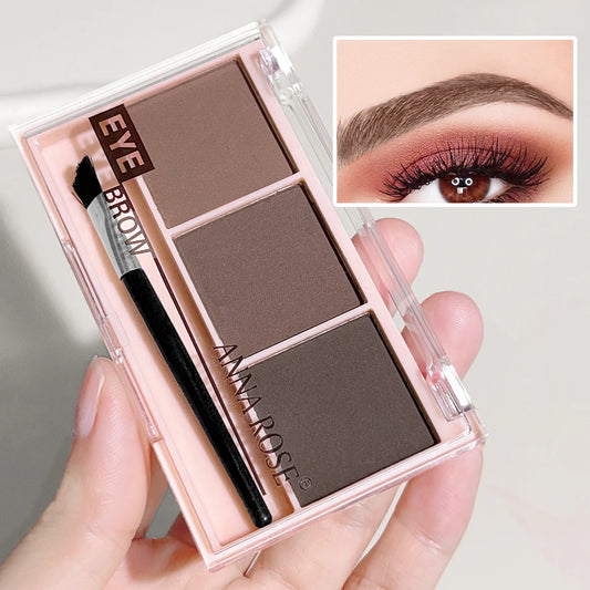 Three-color eyebrow powder shadow three-dimensional eyebrow shape waterproof and sweat-proof natural long-lasting eyebrow powder