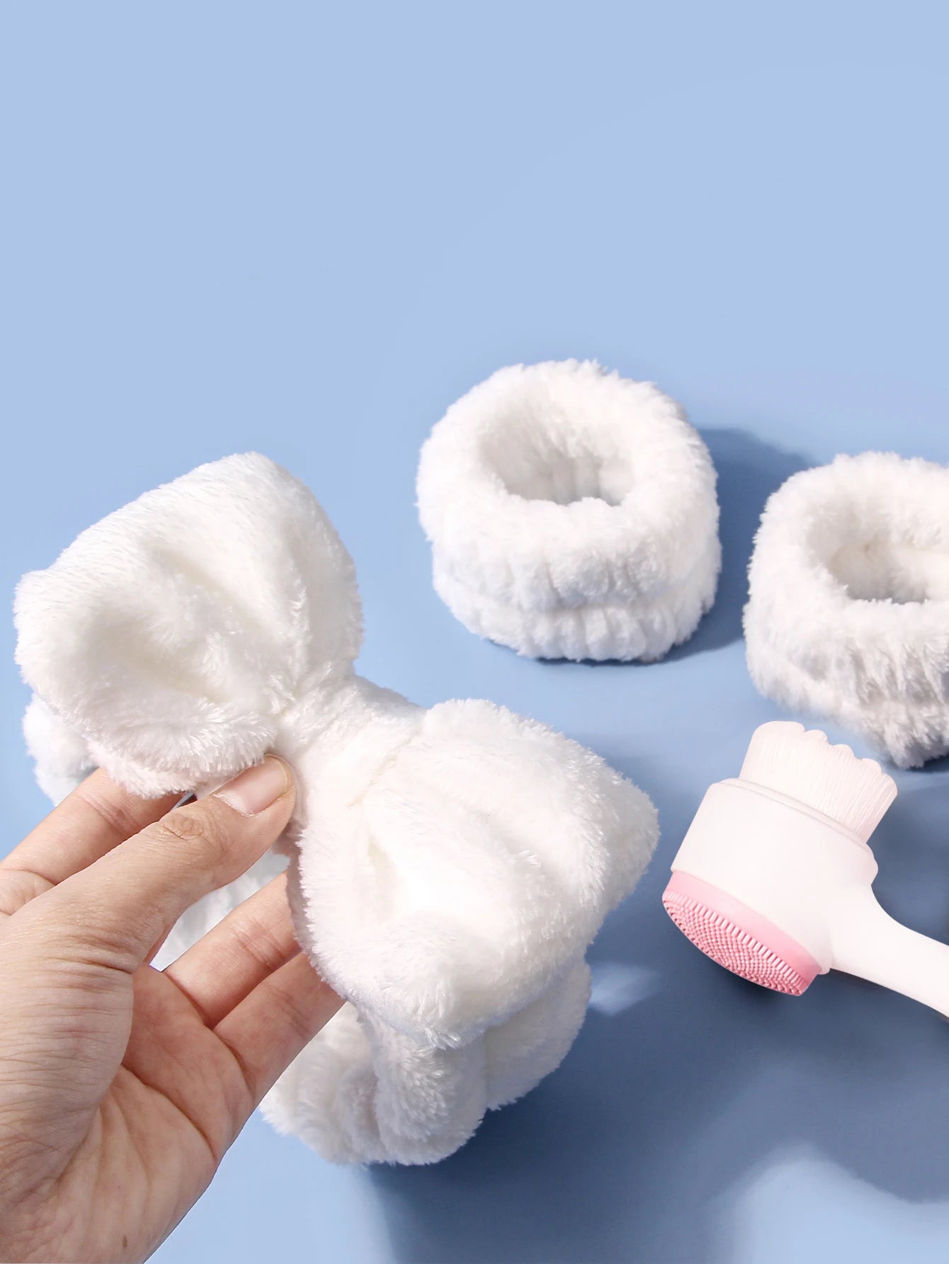 4PCS 3D Sides Silicone Double Sided Facial Cleanser Brush Blackhead Removal Product Pore Cleaner Exfoliator Face Scrub Brush set